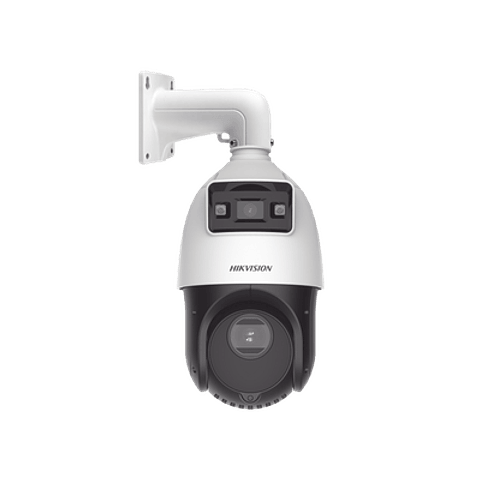 Camara Hikvision TandemVu Domo PTZ IP 4 Megapixeles con Camara Fija 4 Megapixeles, 15X Zoom, 100 mts IR, IP66, ACUSENSE, PoE+, Audio y Alarma, Modelo: DS-2SE4C415MWG-E(14F0)