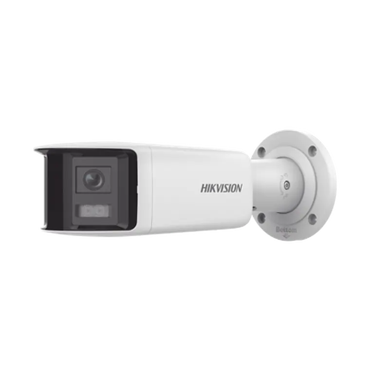 Camara Bala Hikvision IP Panoramica 4 Megapixeles, 2 Lentes, ColorVu, WDR 130°, IP67, Luz Blanca, Modelo: DS-2CD2T47G2P-LSU/SL(C) 1