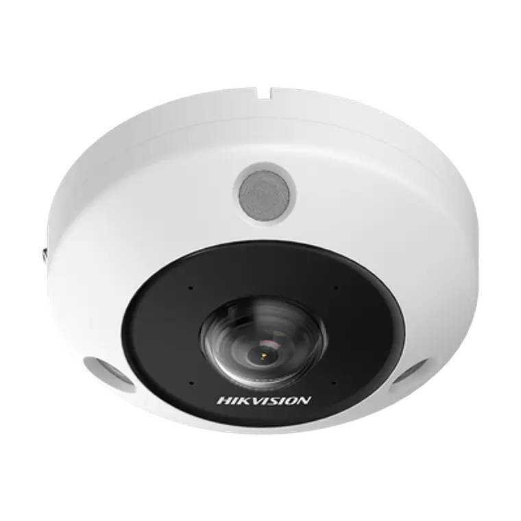 Camara Hikvision Fisheye, IP 12 Megapixeles, Dewarping, Lente Inmervision, Heat Map, IP67, IK10, IR, Entrada y Salida de Audio y Alarma, Micrófono Integrado, Modelo: DS-2CD63C5G1-IVS 1