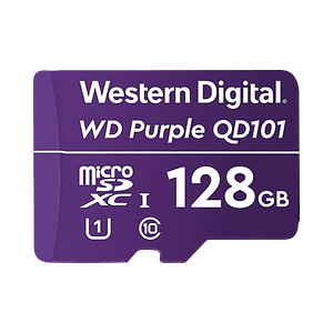 Memoria microSD de 128 GB PURPLE, Especializada Para Videovigilancia, Modelo: WD128MSD