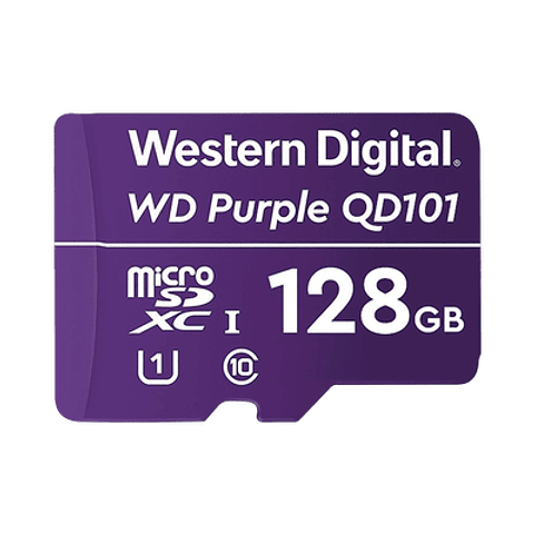 Memoria microSD de 128 GB PURPLE, Especializada Para Videovigilancia, Modelo: WD128MSD