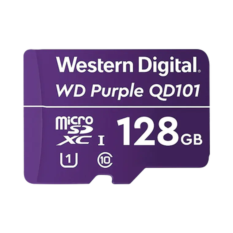 Memoria microSD de 128 GB PURPLE, Especializada Para Videovigilancia, Modelo: WD128MSD 1