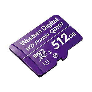 Memoria microSD de 512 GB PURPLE, Especializada Para Videovigilancia, Modelo: WD512MSD