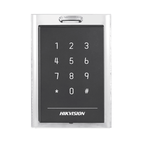 Lector de Tarjetas Hikvision MIFARE y Contraseñas, Conexion Wiegand y RS-485, Estetico y Facil de Utilizar, Indicador LED, Modelo: DS-K1101MK