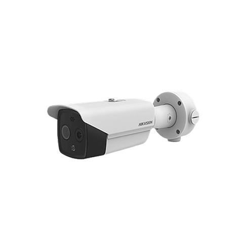 Camara Bala Hikvision IP Dual, Termica, 4 Megapixeles, Deteccion de Personas, IR, IP67, PoE, Termometrica, Sirena y Luz, Modelo: DS-2TD2617-10/QA