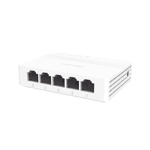 Switch Gigabit Hikvision No Administrable de Escritorio con 5 puertos 10, 100, 1000 Mbps, Diseño Compacto y Estetico, Modelo: DS-3E0505D-E