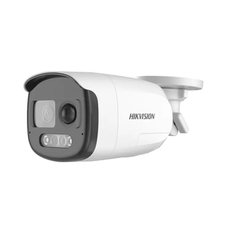Camara Hikvision Bala TURBOHD 2 Megapixel, ColorVu, Lente 2.8 mm, Exterior IP67, Sensor PIR, Sirena y Estrobo, Microfono Integrado, Modelo: DS-2CE12DF3T-PIRXOS 1