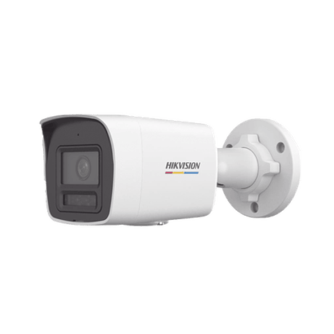 Camara Hikvision Bala IP 2 Megapixel, Lente 2.8 mm, 30 mts IR + 30 mts Luz Blanca, Microfono Integrado, ACUSENSE Lite, IP67, PoE, ONVIF, Modelo: DS-2CD1027G2H-LIUF