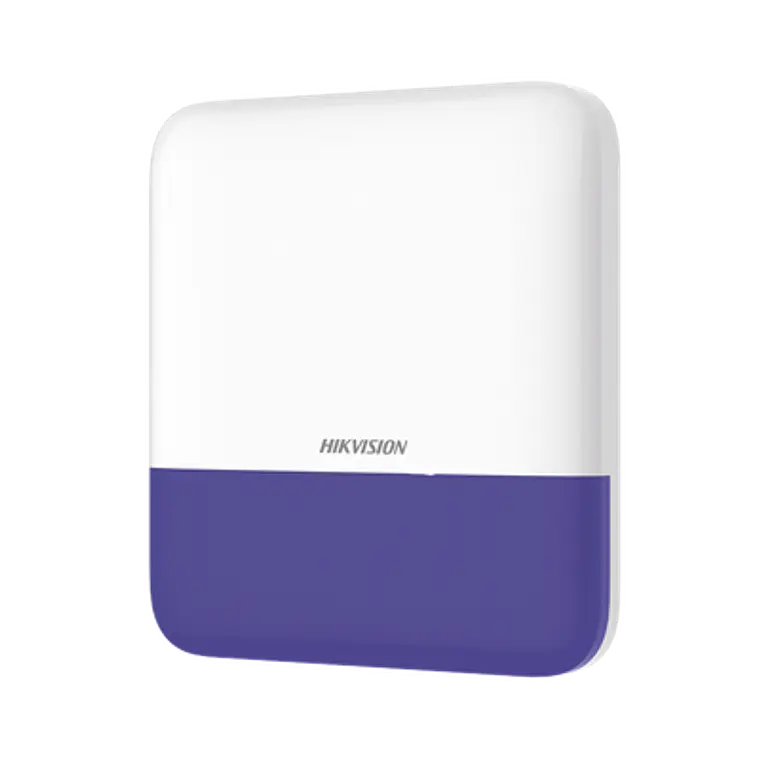 (AX PRO) Sirena Hikvision Inalambrica con Estrobo Azul para Exterior IP65, Modelo: DS-PS1-E-WB/B 1