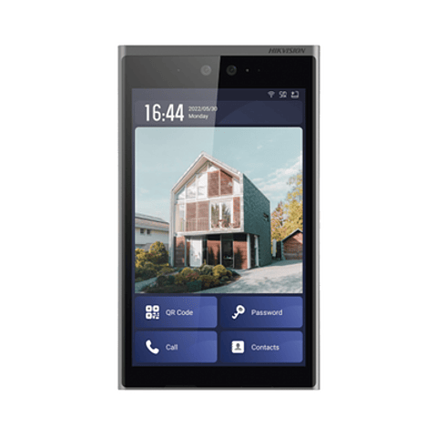 Frente de Calle IP Hikvision 2 Megapixeles, Multiapartamento, Pantalla 10.1", Reconocimiento Facial, Android, IP65, IK07, Modelo: DS-KD9633-WBE6