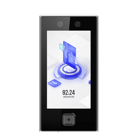 Terminal Facial Hikvision Min Moe WiFi , Lector de QRs Fisico, 6,000 Rostros, Pantalla 7", Administrable en la Nube, IP65, Modelo: DS-K1T670MWX-QR