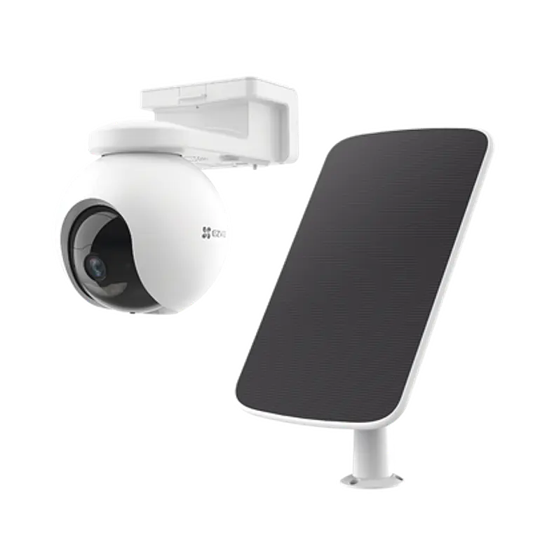 Kit de Camara Ezviz de Batería Recargable y Panel Solar, Wi-Fi, Memoria de 32 GB, Incluye 1 pieza de CS-HB8 y 1 Pieza de CS-CMT-SOLARPANEL-C, Modelo: CS-HB8/K 1