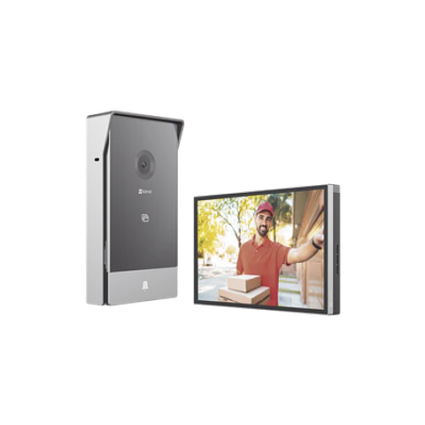 Videoportero Ezviz, IP Conexion a 2 Hilos, Monitor Interior Wi-Fi, Frente de Calle IP65, Uso En Exterior,  3 Megapixeles, Llamada a la App, Apertura remota, Modelo: CS-HP7