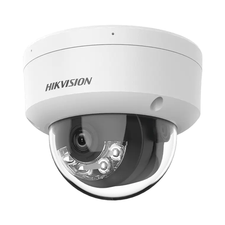 Camara Domo Hikvision IP 8 Megapixeles, Lente 2.8 mm, 30 mts IR + 30 mts Luz Blanca, Micrófono Integrado, IK08, ACUSENSE Lite, IP67, H.265, PoE, ONVIF, Modelo: DS-2CD1183G2-LIU 1