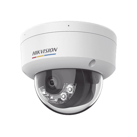 Camara Hikvision Domo IP 2 Megapixeles, Lente 2.8 mm , 30 mts IR + 30 mts Luz Blanca, Microfono, ACUSENSE Lite, IP67, IK08, WDR 120 dB, PoE, ONVIF, Dual Light, ColorVu, Modelo: DS-2CD1127G2H-LIUF