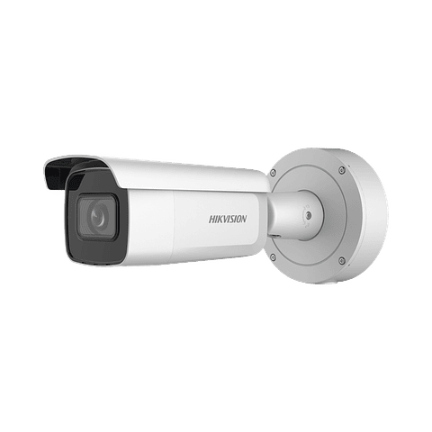 Camara Hikvision Bala IP 4 Megapixeles, Lente Mot. 2.7 a 13.5 mm, 60 mts IR EXIR, IP67, IK10, Anticorrosivo, WDR 120 dB, PoE +, Micro SD, 4 Analíticos, Modelo: DS-2CD3646G2T-IZSY(H)