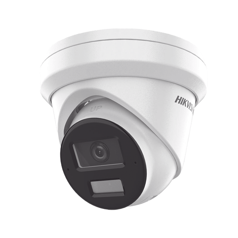 Camara Hikvision Turret IP 8 Megapixeles (4K), Lente 2.8 mm, 30 mts Luz Blanca + 30 mts IR, ACUSENSE, IP67, WDR 120 dB, PoE, ONVIF, Metal, ACUSEARCH, Modelo: DS-2CD2383G2-LI2U 1