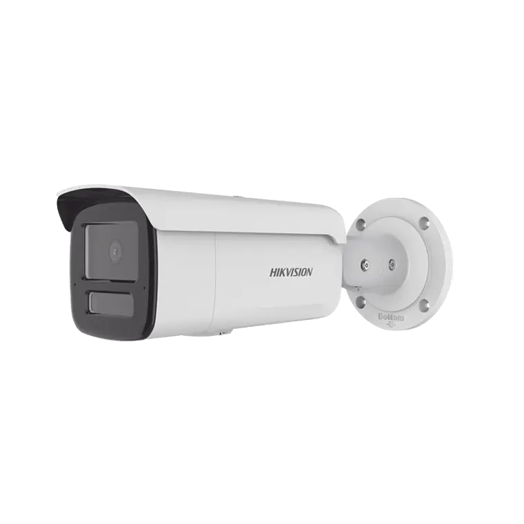Camara Hikvision Bala IP 6 Megapixeles, Lente 4 mm, 80 mts Luz Blanca + 80 mts IR, ACUSENSE, IP67, IK10, WDR 120 dB, PoE, ONVIF, ACUSEARCH, Modelo: DS-2CD2T63G2-4LI2U 1
