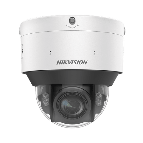 Camara Hikvision Domo IP 4 Megapixeles, Lente Mot. 2.8 - 12 mm, Luz Dual, Reconocimiento Facial, Heat Map, ACUSENSE, Metadata, Microfono, IK10, IP67, WDR 140 dB, DeepinView, Modelo: IDS-2CD7547G0-XZHS