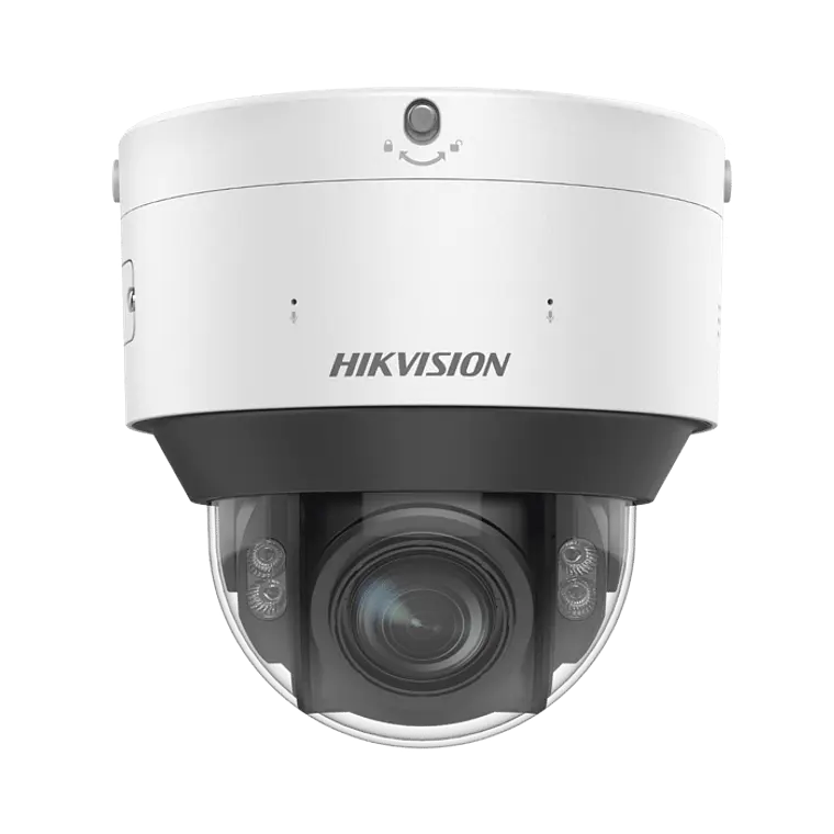 Camara Hikvision Domo IP 4 Megapixeles, Lente Mot. 2.8 - 12 mm, Luz Dual, Reconocimiento Facial, Heat Map, ACUSENSE, Metadata, Microfono, IK10, IP67, WDR 140 dB, DeepinView, Modelo: IDS-2CD7547G0-XZHS 1