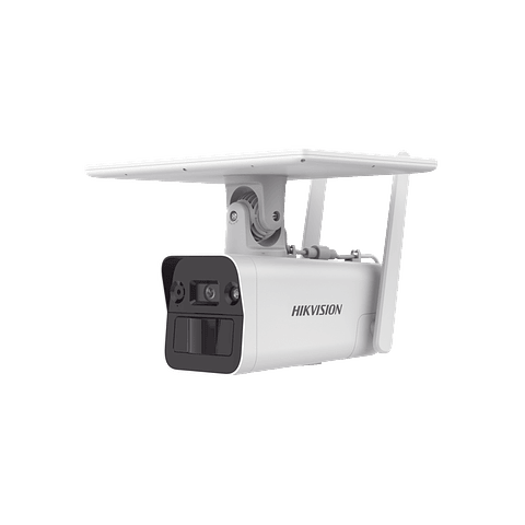 Kit Solar Hikvision IP All in One, Doble Deteccion (Radar + PIR), Bala IP 4 Megapixeles, Lente 4 mm, Panel Solar, Conexión 4G, Audio de Dos Vias, Modelo: DS-2XS2T41G1-ID/4G/C05S07