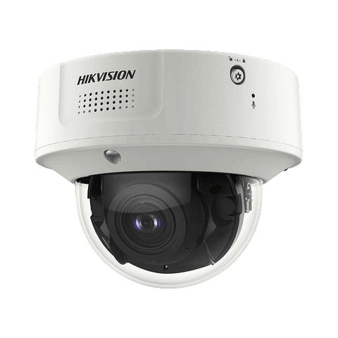 Camara Domo Hikvision, IP 4 MP, Lente Mot. 2.8 a 12 mm, 40 mts IR EXIR, Analiticos Simultaneos, DeepinView, 2 Microfonos, IP67, IK10, H.265+, Busqueda por Atributos, Modelo: IDS-2CD7146G2-IZS