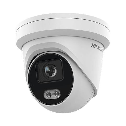 Camara Turret IP 4 Megapixeles, Imagen a color 24/7, Lente 4 mm, Luz Blanca 40 mts, IP67, Microfono, WDR 120 dB, Audio y Alarma, Onvif, MicroSD, Modelo: DS-2CD3347G2-LS(U)(C)