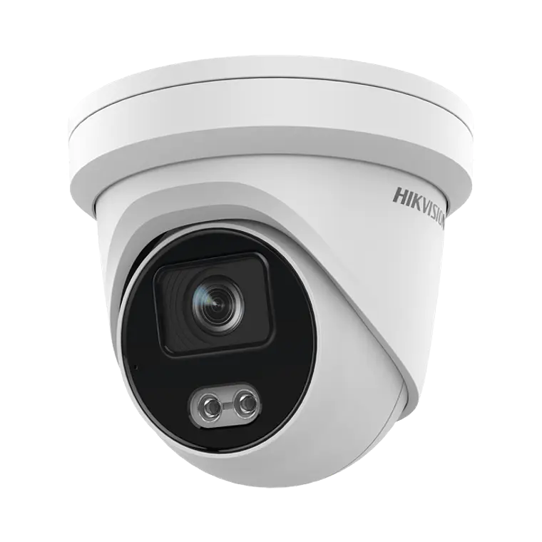 Camara Turret IP 4 Megapixeles, Imagen a color 24/7, Lente 4 mm, Luz Blanca 40 mts, IP67, Microfono, WDR 120 dB, Audio y Alarma, Onvif, MicroSD, Modelo: DS-2CD3347G2-LS(U)(C) 1
