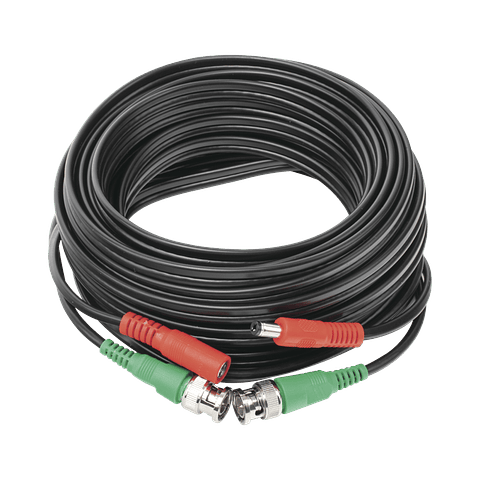 Cable coaxial (BNC RG59) + Alimentacion , SIAMES, 10 M, 100 % COBRE, Para Cámaras 4K, Modelo: DIY-10M-HD