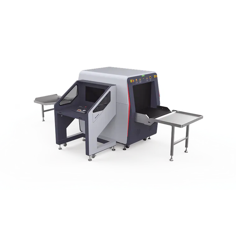 Maquina de Inspección por Rayos X con Inteligencia Artificial, Marca Hikvision , Tunel de 65 x 50 cms , 4 Camaras Integradas de 2 Megapixeles , Mesa de Operación Incluida, Modelo: ISD-SC6550S-4CVL 1