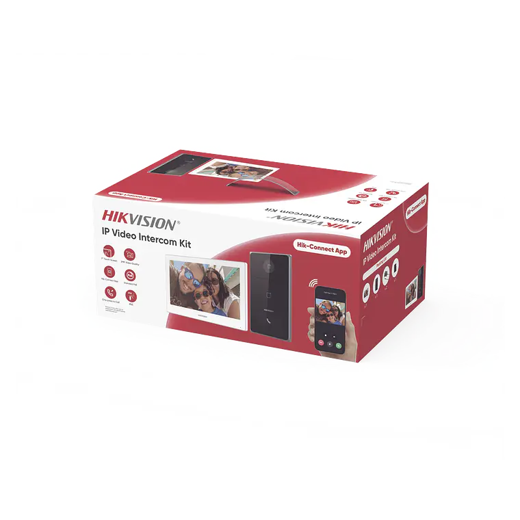 Kit de Videoportero IP Hikvision, Frente de calle exterior, 2MP, Lector de Tarjeta MiFARE, Monitor Interior, WiFi, Pantalla de 7