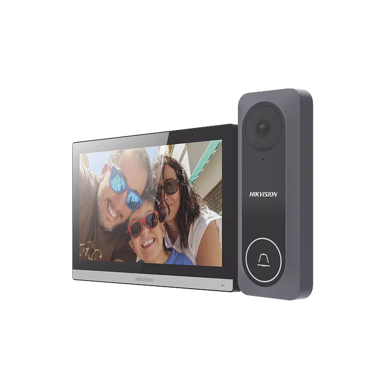 Kit de Videoportero Hibrido TurboHD Hikvision con Pantalla LCD touch de 7