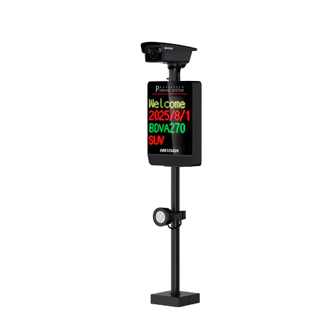 Kit ANPR 4MP Hikvision, Reconocimiento de Matriculas, Camara 2688×1520, Pantalla LED Integrada, Control de Barrera, Modelo: DS-TMC400-E