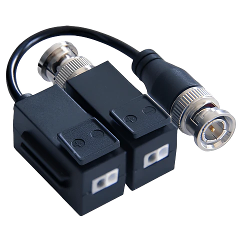 Kit de Transceptor (Balluns) Hikvision TURBOHD con Boton Push, Hasta 8 MP, 100% Cobre, Soporta HD-TVI, AHD, CVI, CVBS, Audio por Coaxitron, Modelo: DS-1H18-A