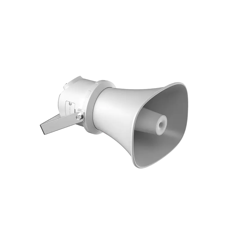 Altavoz IP Hikvision, Tipo Trompeta, 7 Watts, PoE+, IP67, Voceo en tiempo real, Sintesis de Voz (TTS), Modelo: DS-QAZ1307G1T-E(C) 1