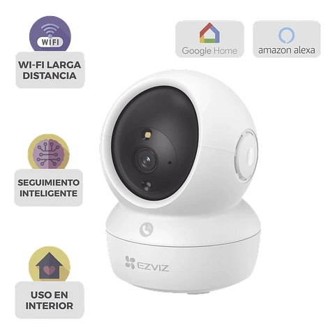 Camara Ezviz PT 3 Megapíxeles Wi-Fi, Vision Nocturna A Color, Seguimiento Inteligente, Deteccion de Humanos, Audio de Dos Vías, Modelo CSH6C/3MP