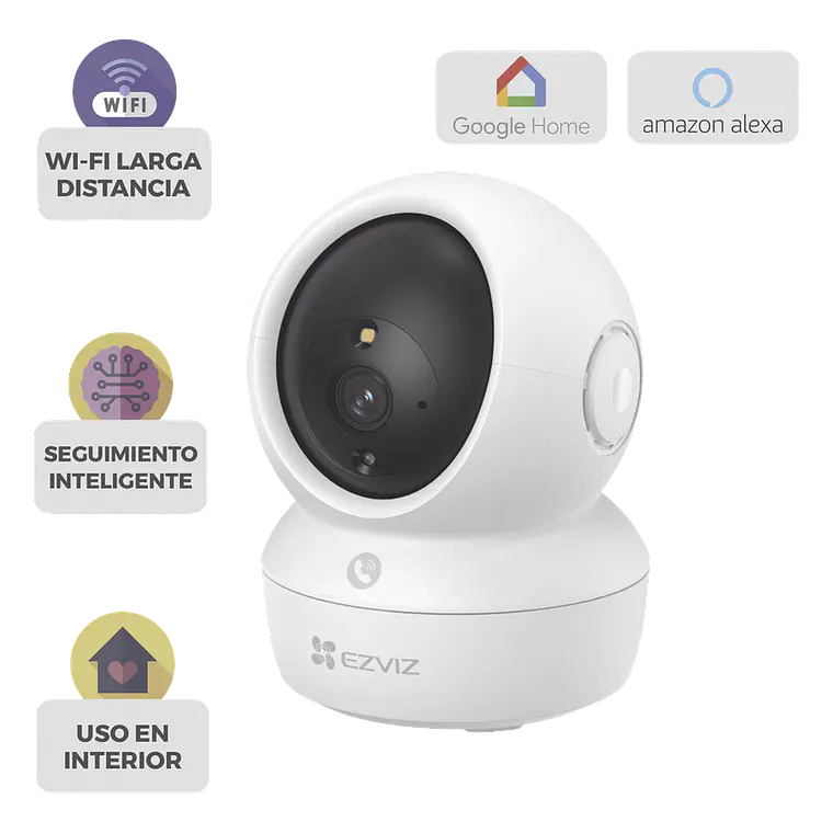 Camara Ezviz PT 3 Megapíxeles Wi-Fi, Vision Nocturna A Color, Seguimiento Inteligente, Deteccion de Humanos, Audio de Dos Vías, Modelo CSH6C/3MP 1