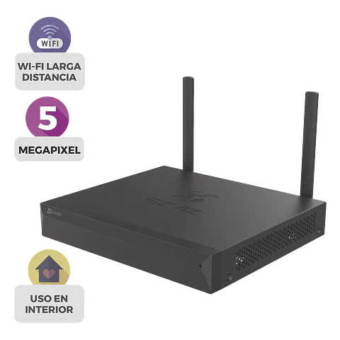 NVR Ezviz Inalambrico (WiFi) de 8 Canales IP, 5 Megapixeles Salidas HDMI y VGA, H.265, Almacenamiento 8 TB, Modelo CS-X5S/8W