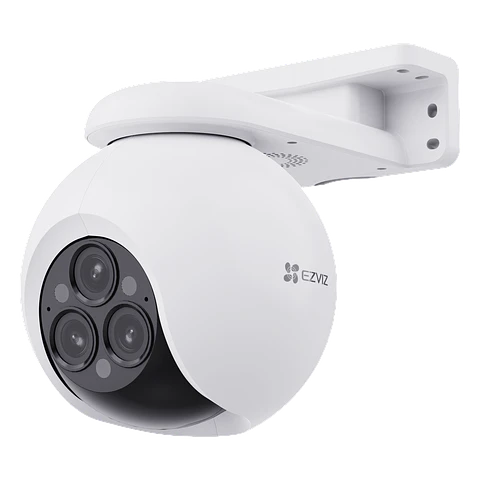 Camara Ezviz PT, Wi-Fi, Triple Lente, 360°, Resolución 2k+, Vision Nocturna a color, IA Deteccion de Humanos y Vehiculos, Alarma con Sirena y Luz, IP67, Modelo: CS-H80F