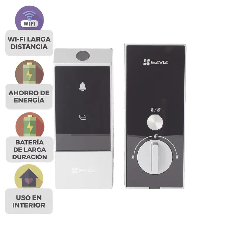 Cerradura Ezviz Inteligente, Apertura Remota, Huella, Tag, Llave Mecanica, Modo de Privacidad Alerta, Control Remoto desde la App, Uso Interior, Modelo: CS-DL04/PRO 1