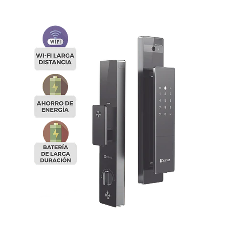 Cerrojo Ezviz de Reconocimiento Facial y Palma de Mano, 5000mAh Bateria Recargable, Llamada a la App, Wi-Fi y Bluetooth, IP52 Resistente, Modelo: CS-DL50FVS/PLUS 