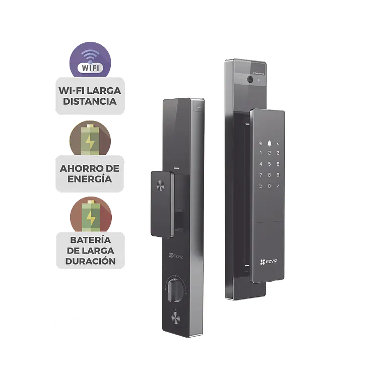 Cerrojo Ezviz de Reconocimiento Facial y Palma de Mano, 5000mAh Bateria Recargable, Llamada a la App, Wi-Fi y Bluetooth, IP52 Resistente, Modelo: CS-DL50FVS/PLUS  1