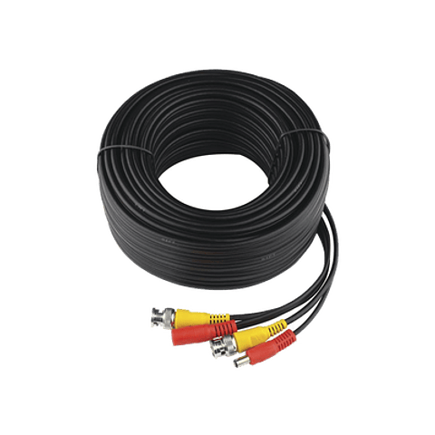 Cable Coaxial Armado con Conector BNC y Alimentación, Longitud de 30 mts, Modelo: DIY-30M-HD