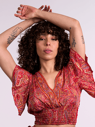 Top Cuello V Manga Corta