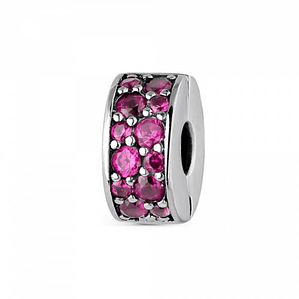 Abalorio fucsia plata