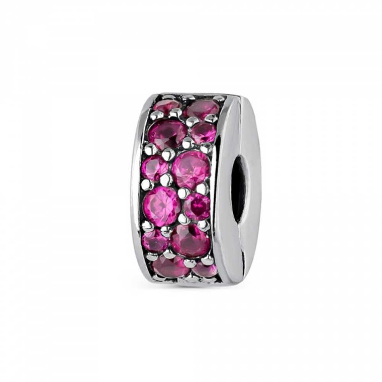 Abalorio fucsia plata 1