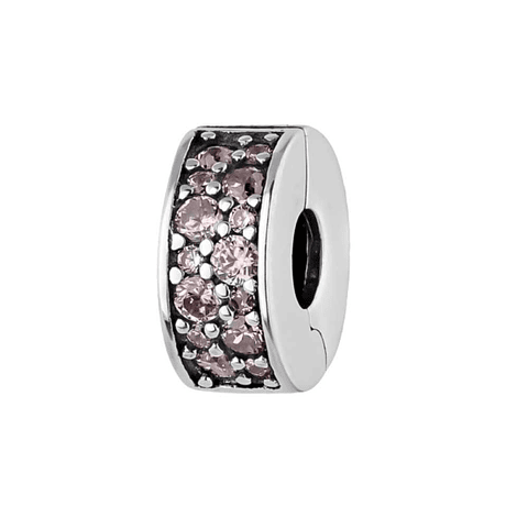 Abalorio rosa claro plata