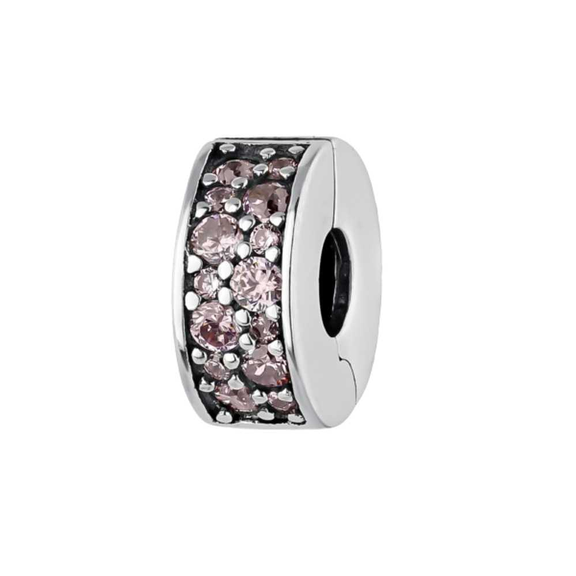 Abalorio rosa claro plata 1