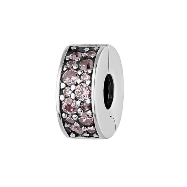 Abalorio rosa claro plata 1