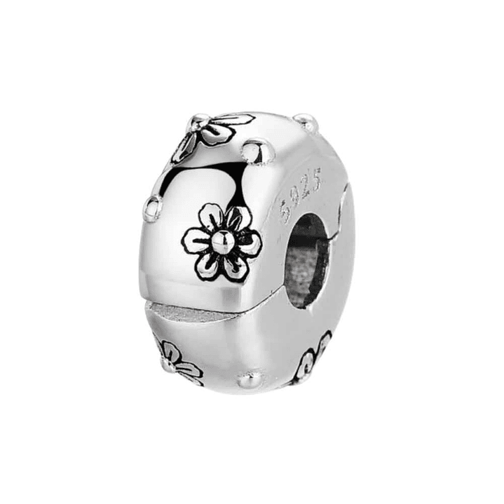 Abalorio flores plata  1